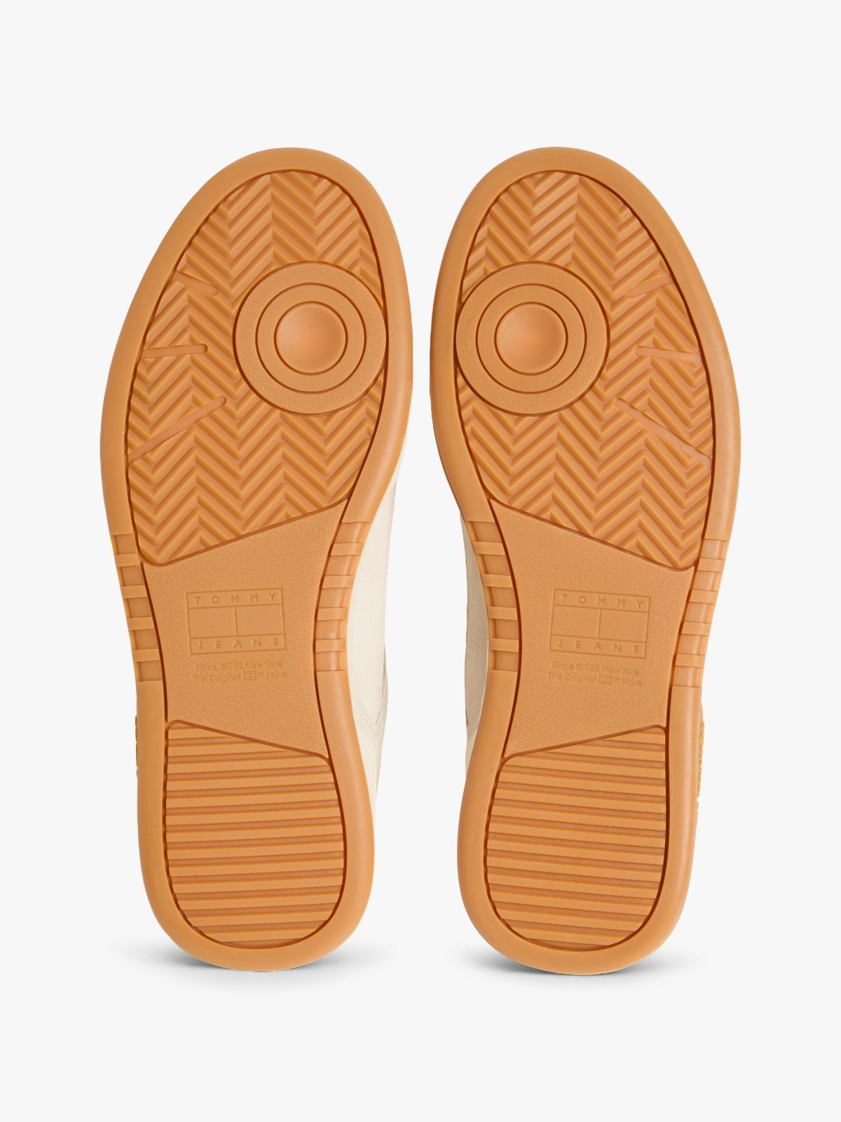 Canvas Leather Cupsole Trainers — Beige