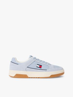sneakers in tela e pelle con suola preformata blue da uomini tommy jeans