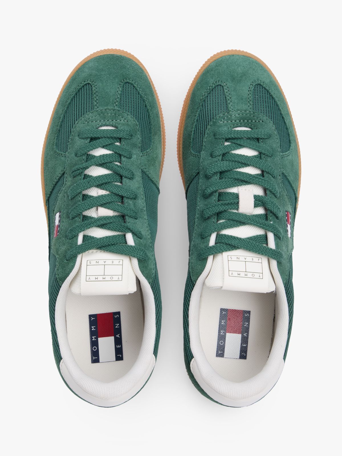 The Greenwich Mixed Texture Trainers — Green