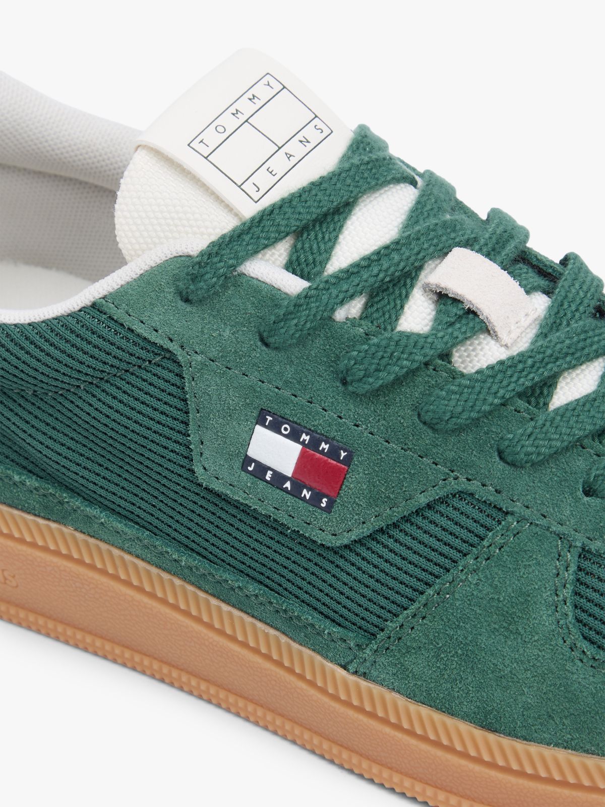 The Greenwich Mixed Texture Trainers — Green