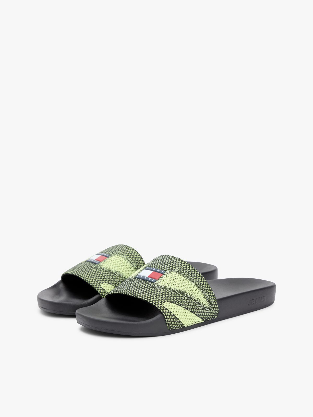Jacquard Strap Slides — Green