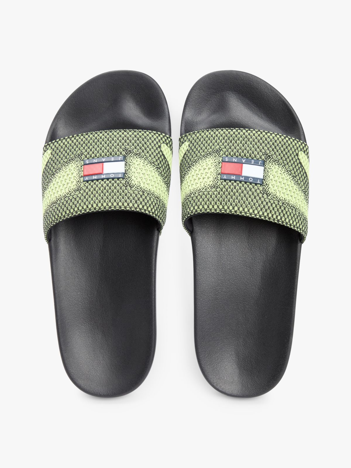 Jacquard Strap Slides — Green