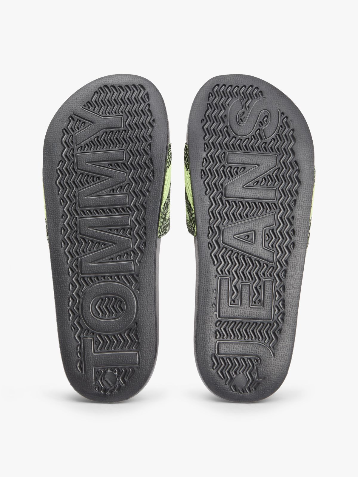 Jacquard Strap Slides — Green