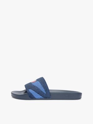 blue jacquard strap slides for men tommy jeans