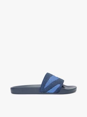 blue jacquard strap slides for men tommy jeans