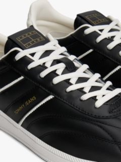 The Greenwich Topstitch Leather Trainers — Black 6