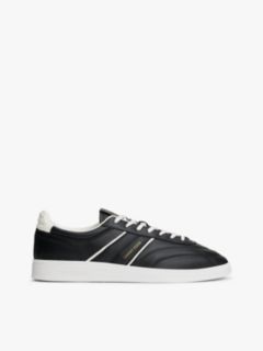 The Greenwich Topstitch Leather Trainers — Black 1