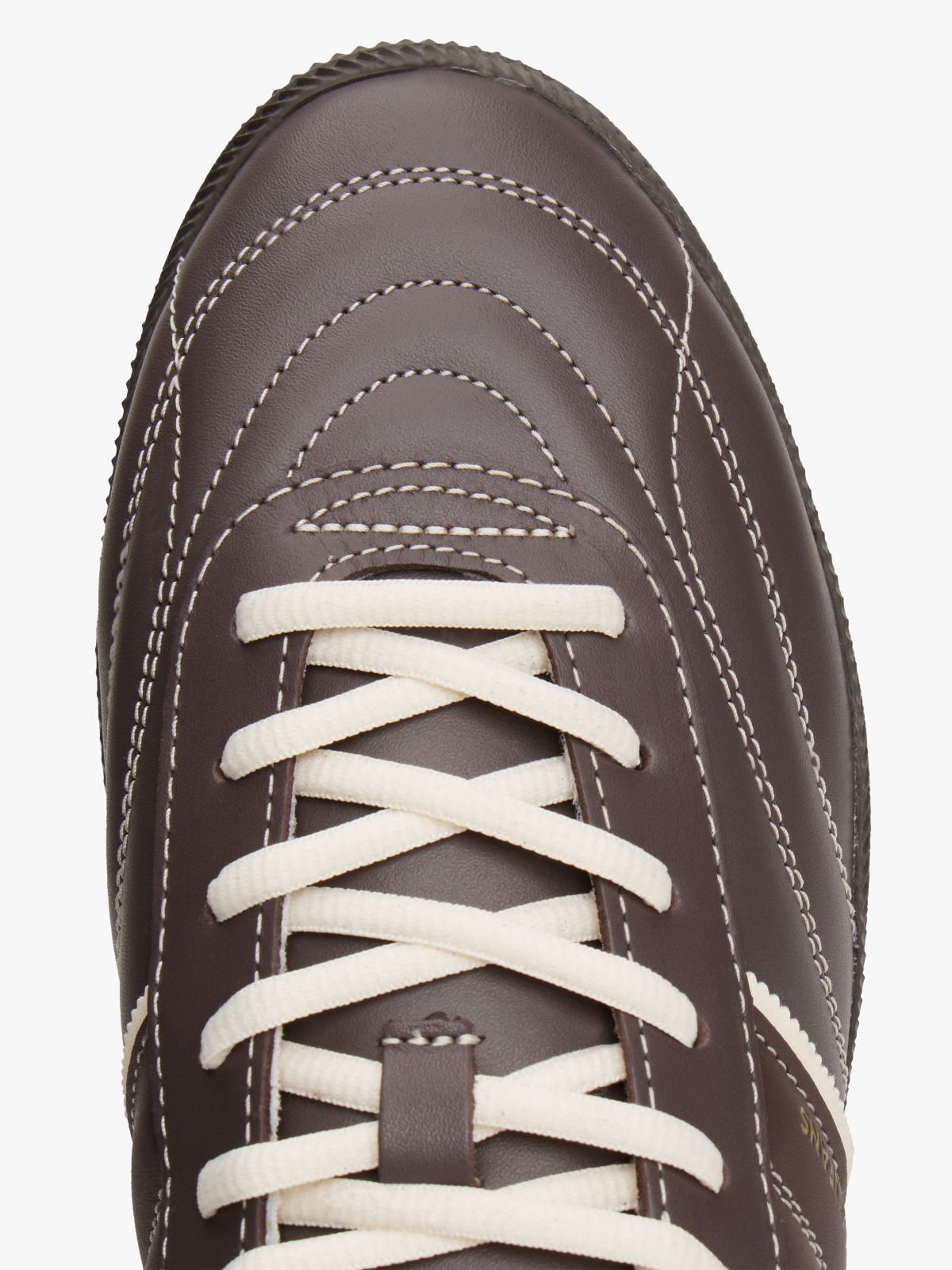 The Greenwich Topstitch Leather Trainers — Brown