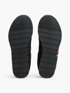 Logo Mixed Texture Trainers — Black 5