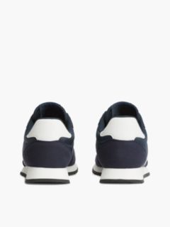 Logo Mixed Texture Trainers — Blue 4