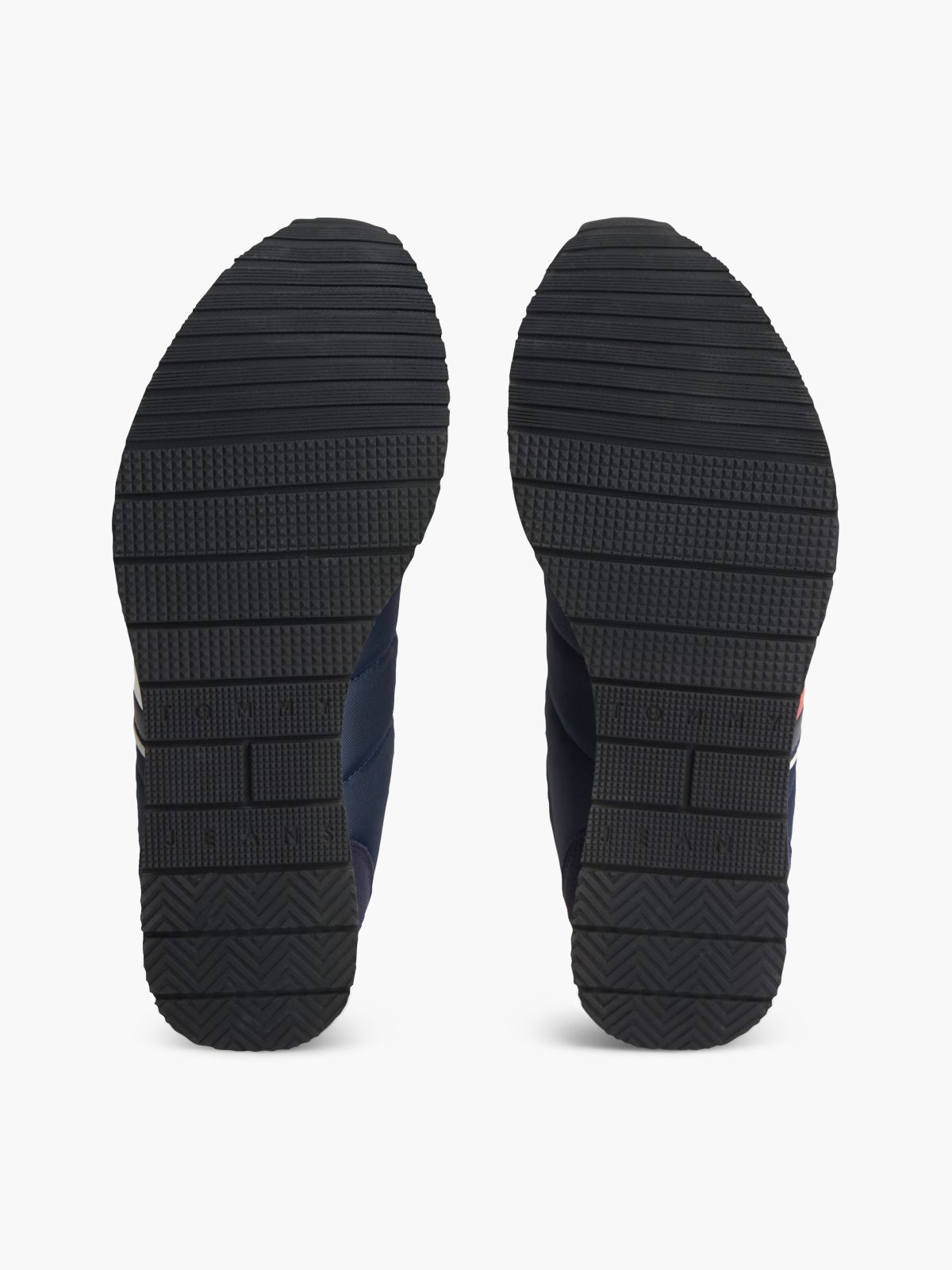 Logo Mixed Texture Trainers — Blue