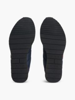 Logo Mixed Texture Trainers — Blue 5