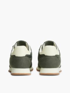 Logo Mixed Texture Trainers — Green 4