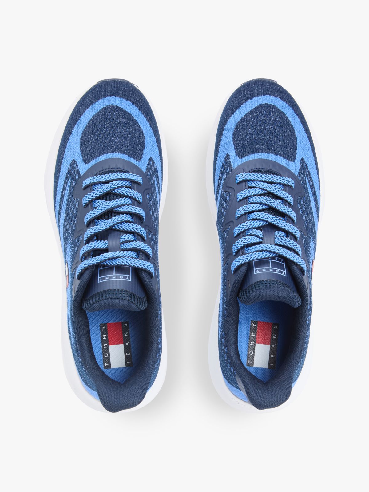 Jacquard Knit Logo Trainers — Blue