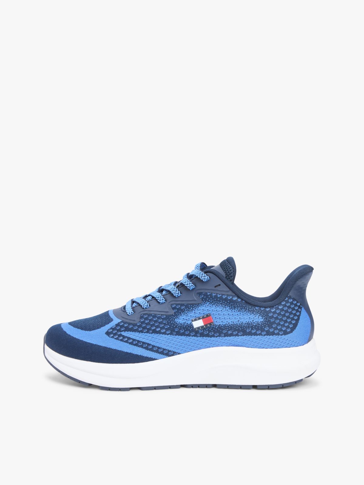 Jacquard Knit Logo Trainers — Blue