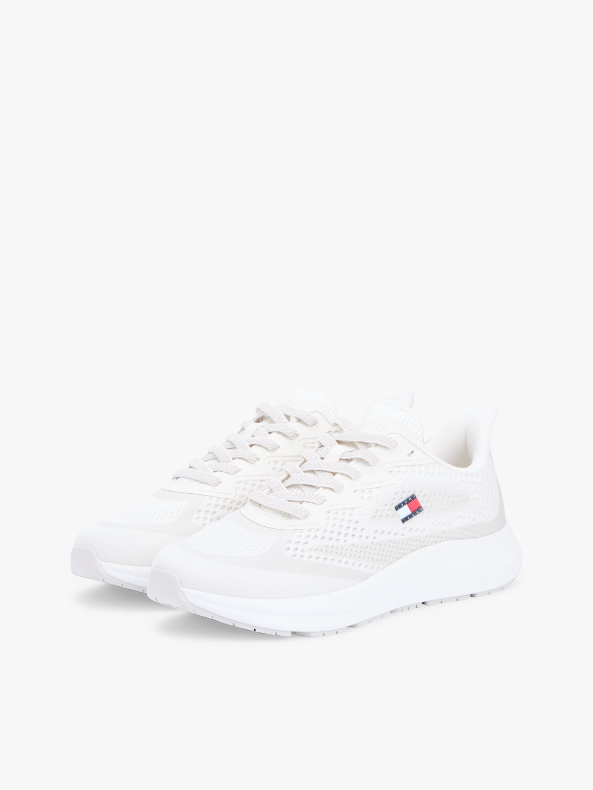 Jacquard Knit Logo Trainers — White