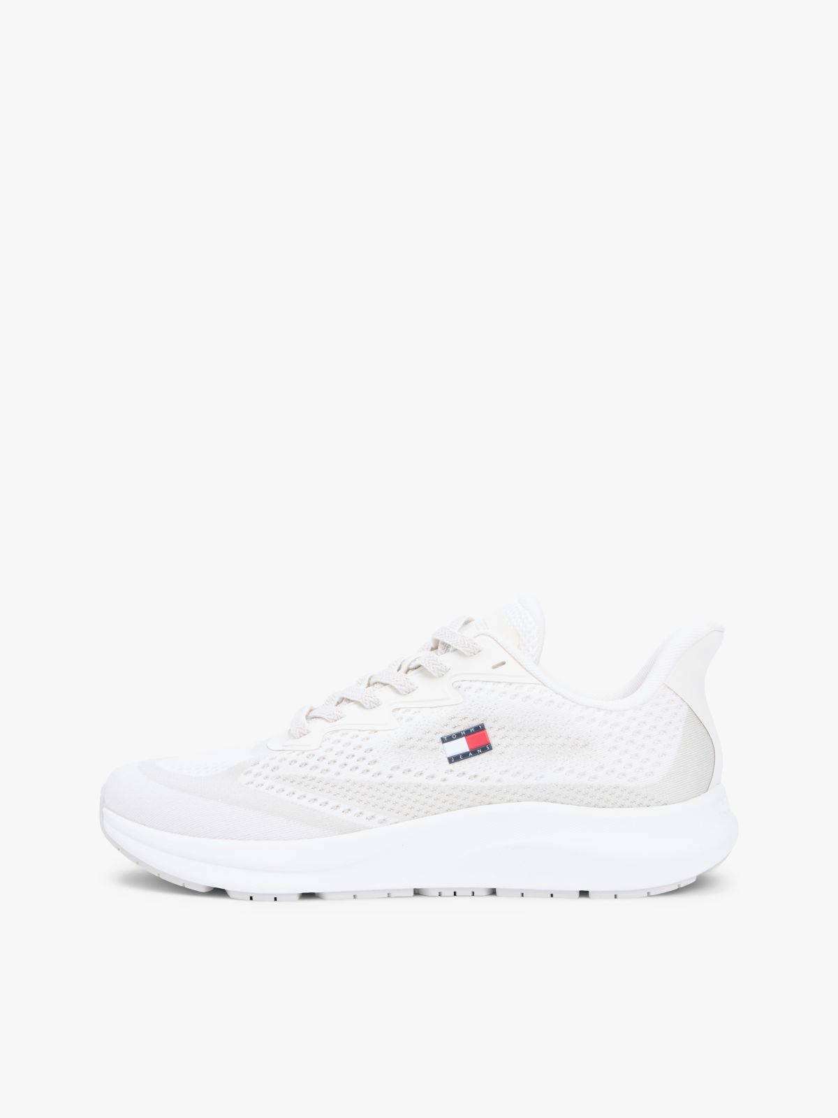 Jacquard Knit Logo Trainers — White