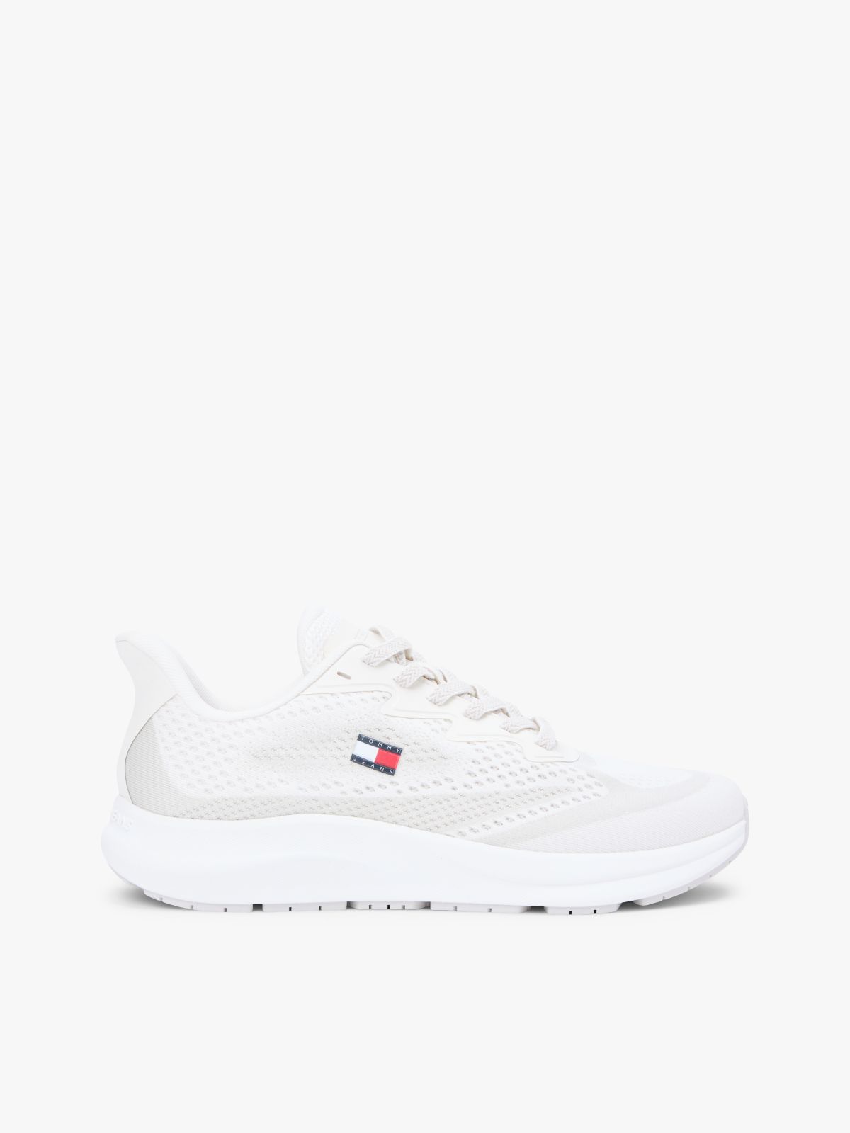 Jacquard Knit Logo Trainers — White