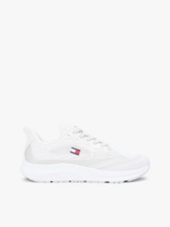 Jacquard Knit Logo Trainers — White 1
