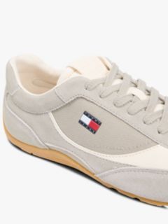Suede Mixed Texture Archive Runner Trainers — Beige 6