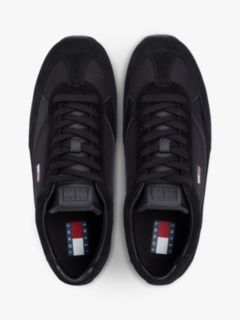Suede Mixed Texture Archive Runner Trainers — Black 3