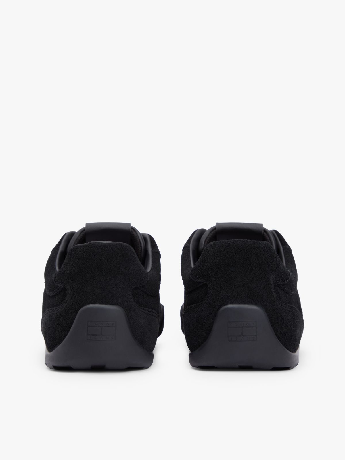 Suede Mixed Texture Archive Runner Trainers — Black