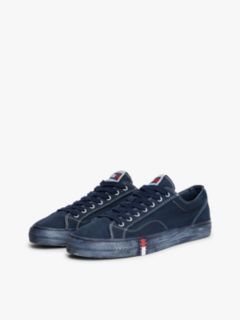 Archive Flag Stripe Washed Canvas Trainers — Blue 2