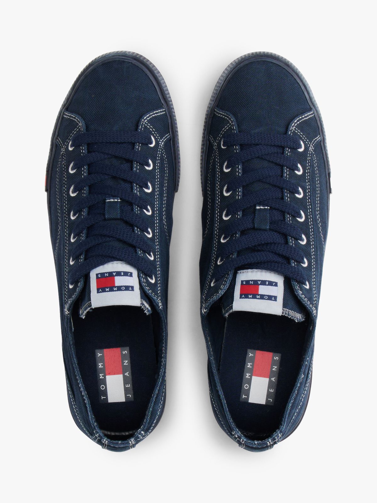 Archive Flag Stripe Washed Canvas Trainers — Blue