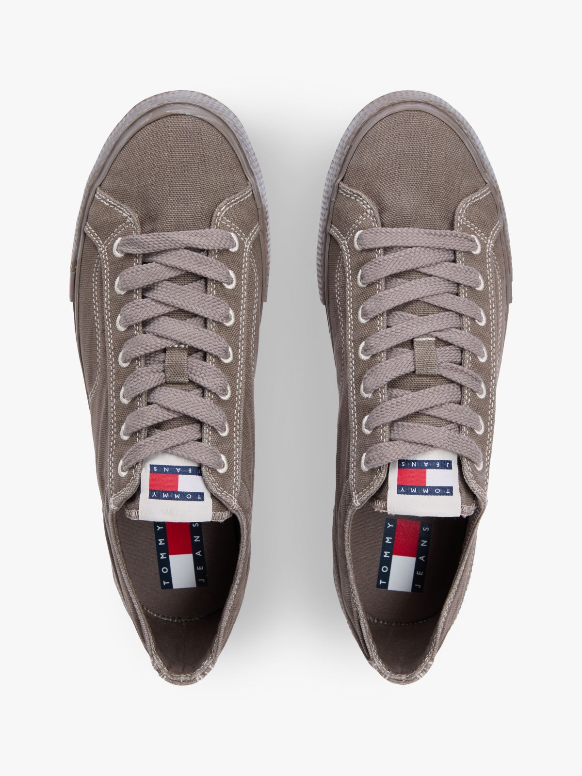 Archive Flag Stripe Washed Canvas Trainers — Brown