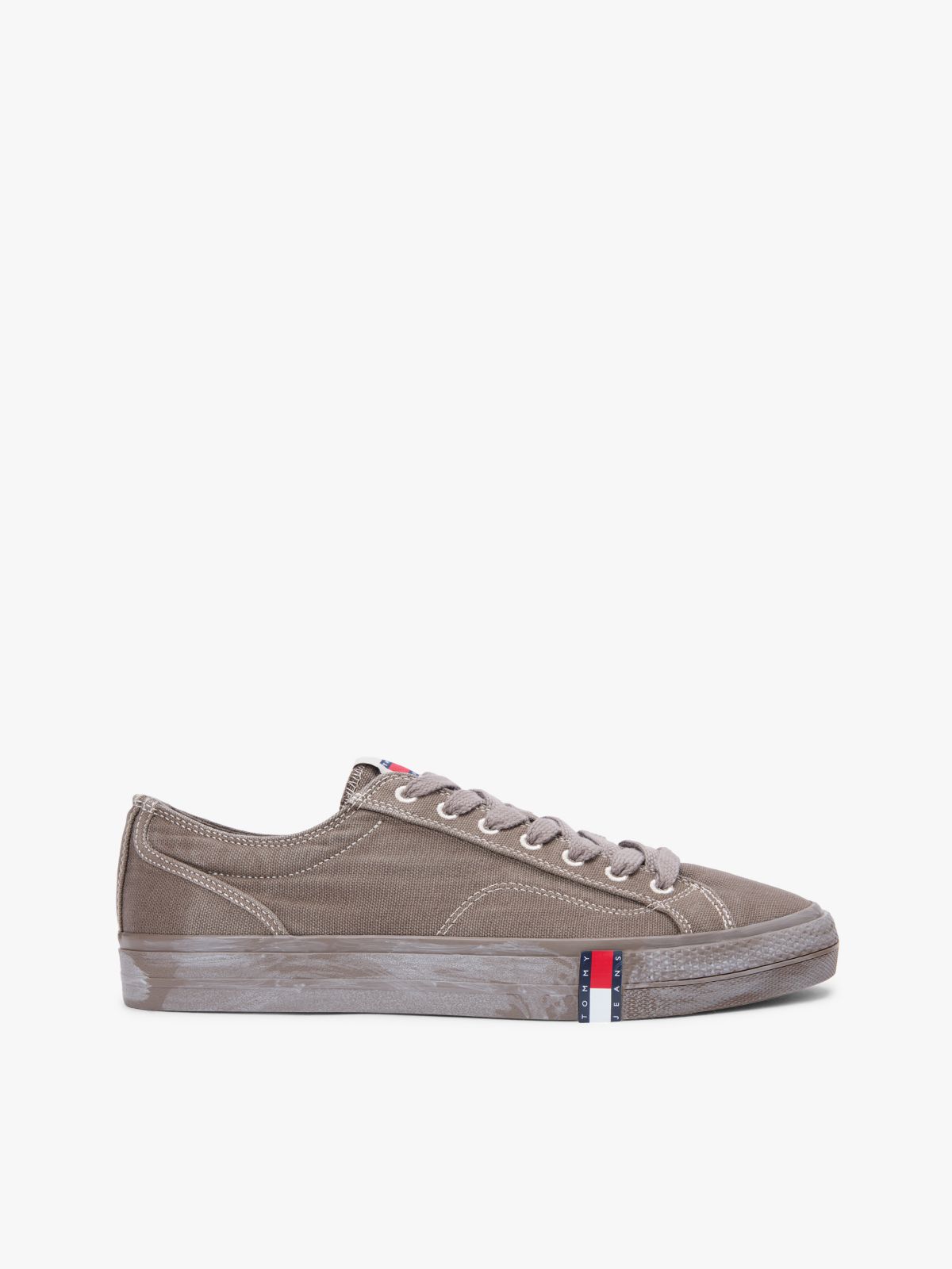 Archive Flag Stripe Washed Canvas Trainers — Brown