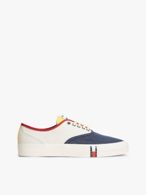 multi archive canvas colour-blocked trainers for men tommy jeans
