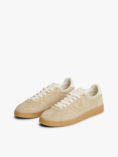 The Greenwich Metallic Logo Suede Trainers — Beige 2