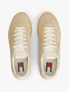The Greenwich Metallic Logo Suede Trainers — Beige 3