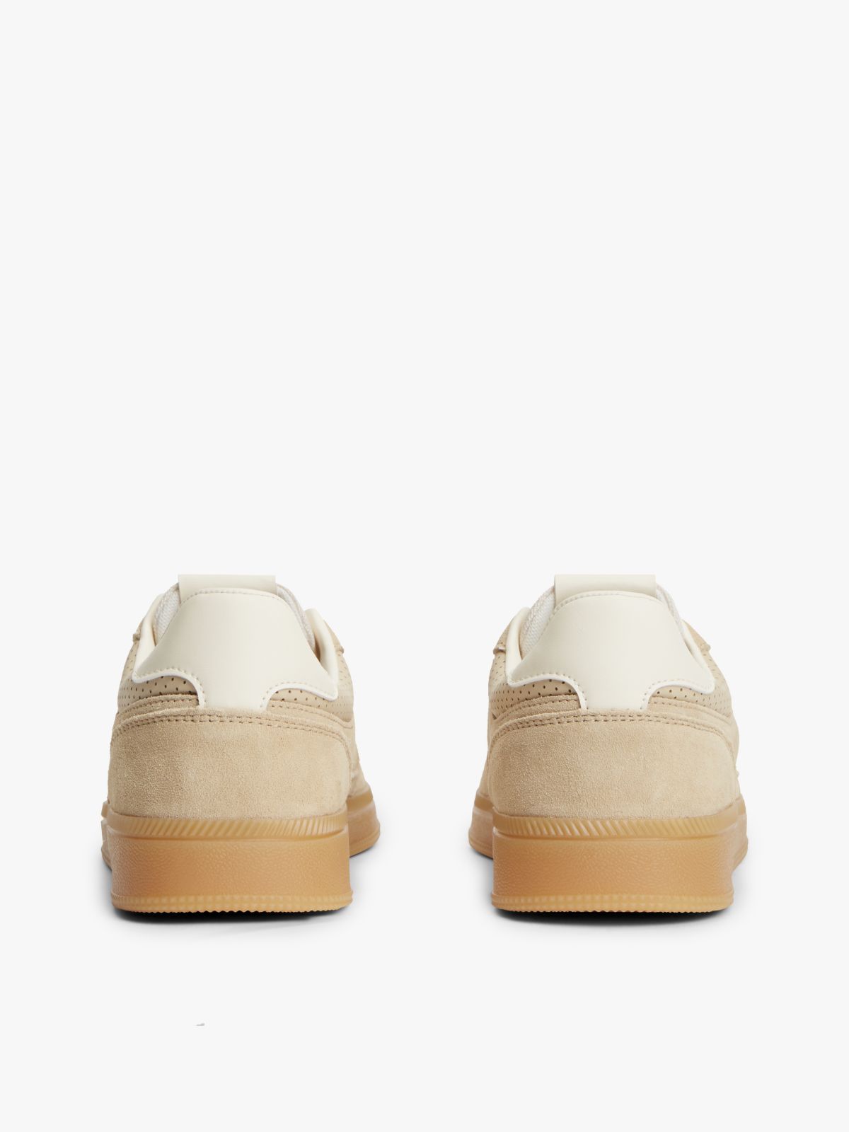 The Greenwich Metallic Logo Suede Trainers — Beige
