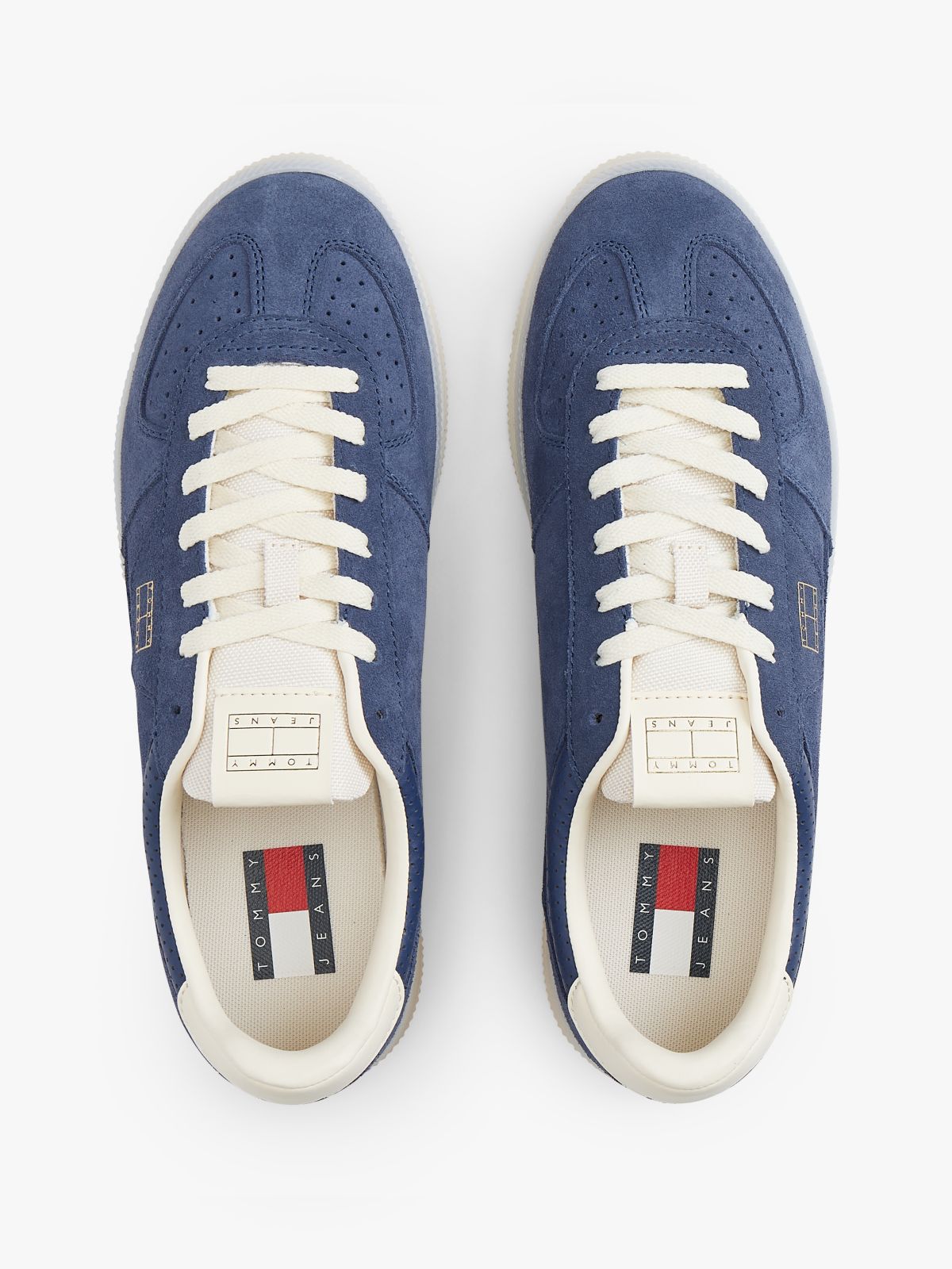 The Greenwich Metallic Logo Suede Trainers — Blue
