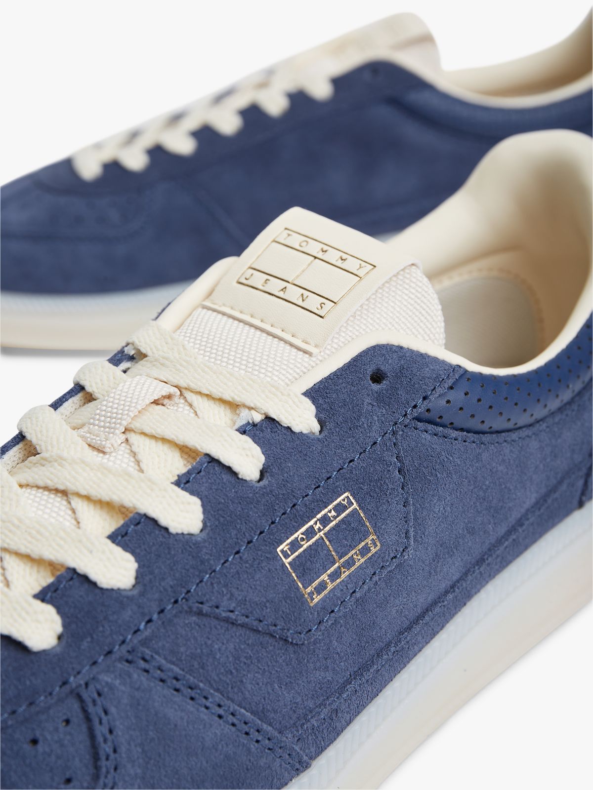 The Greenwich Metallic Logo Suede Trainers — Blue