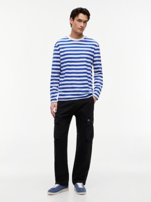 blue the greenwich metallic logo suede trainers for men tommy jeans