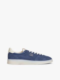 The Greenwich Metallic Logo Suede Trainers — Blue 1