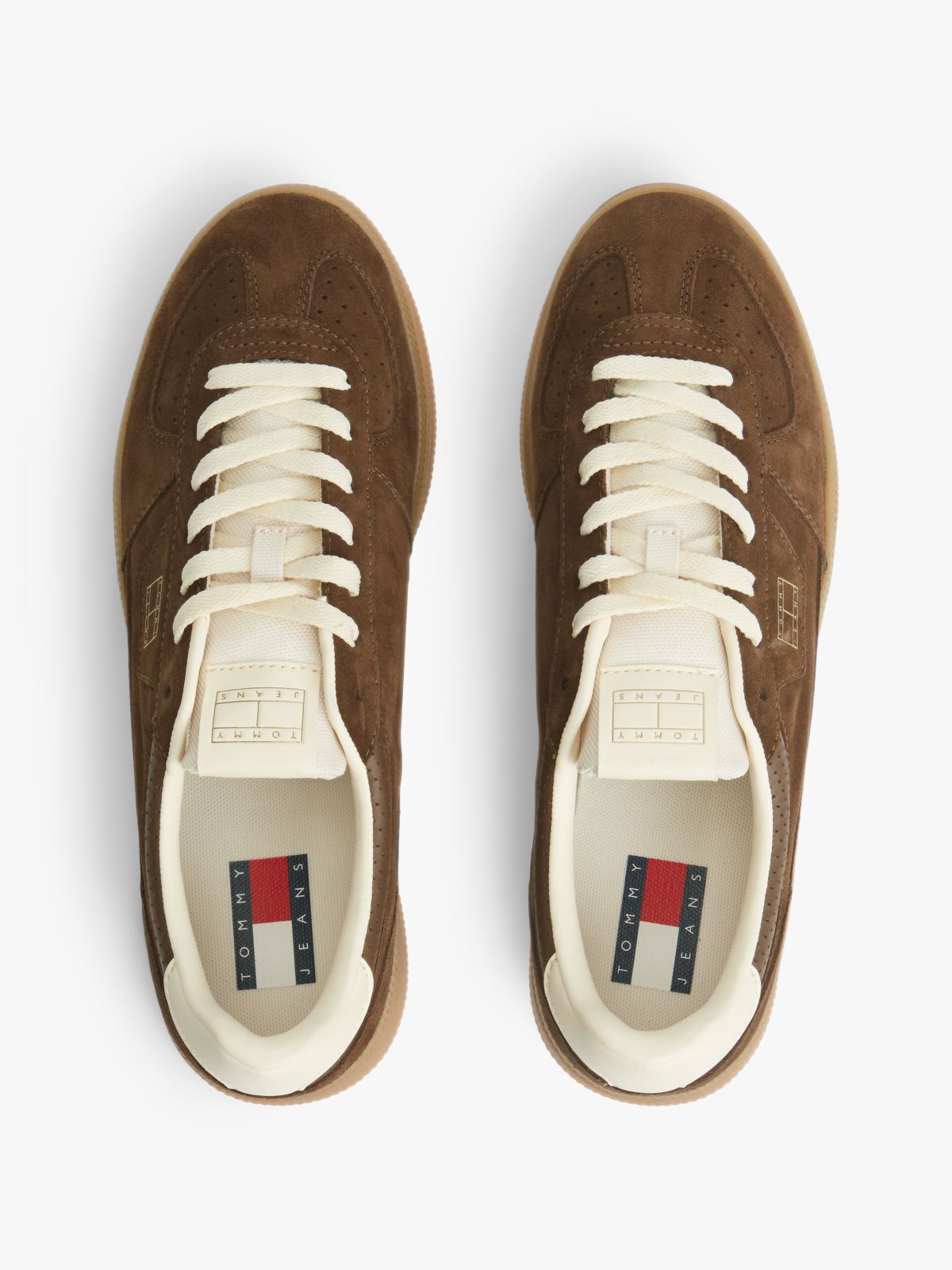 The Greenwich Metallic Logo Suede Trainers — Brown