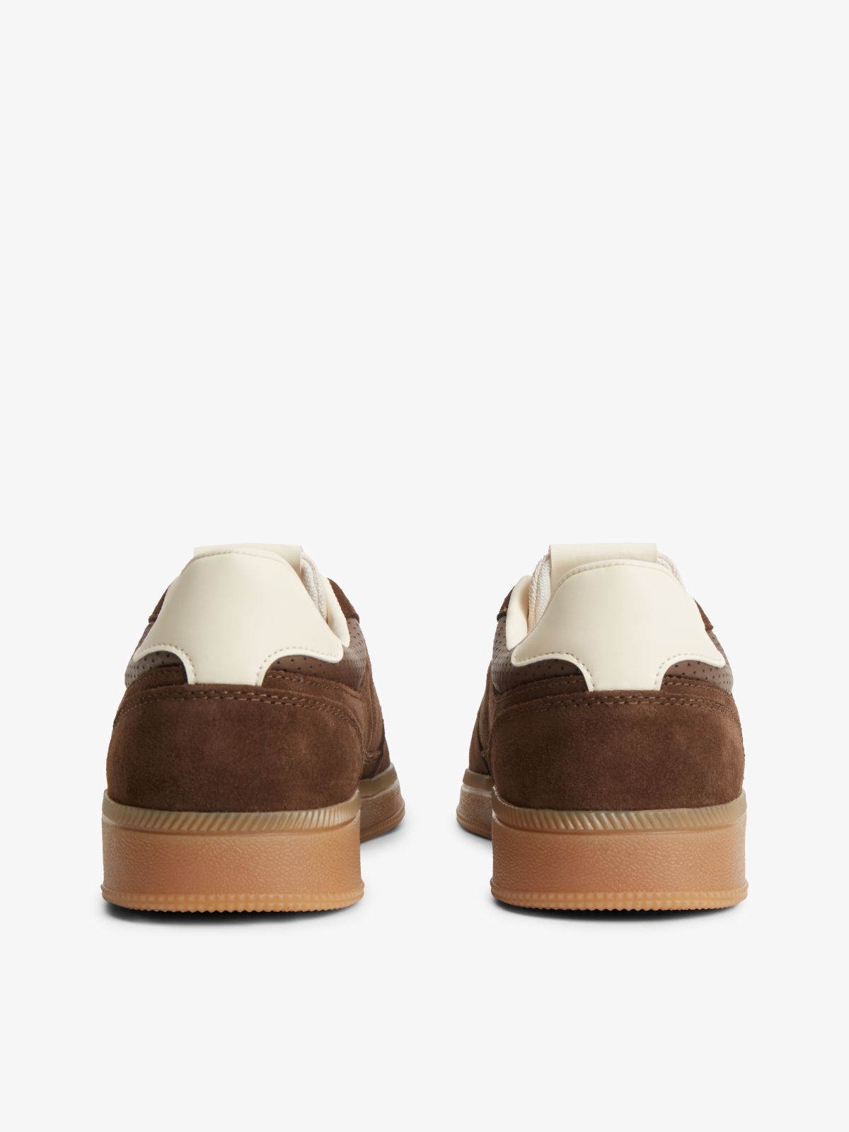 The Greenwich Metallic Logo Suede Trainers — Brown