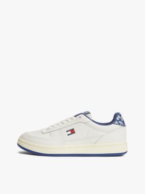multi leather bandana print archive court trainers for men tommy jeans
