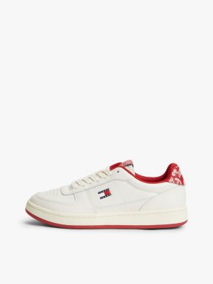 multi leather bandana print archive court trainers for men tommy jeans