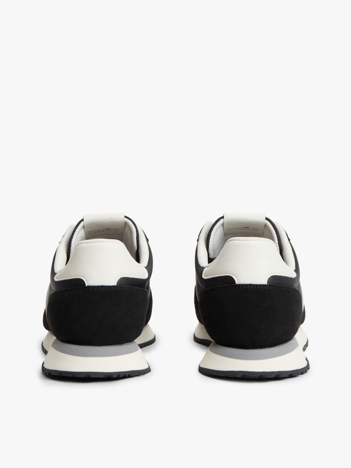 Suede Mixed Texture Trainers — Black