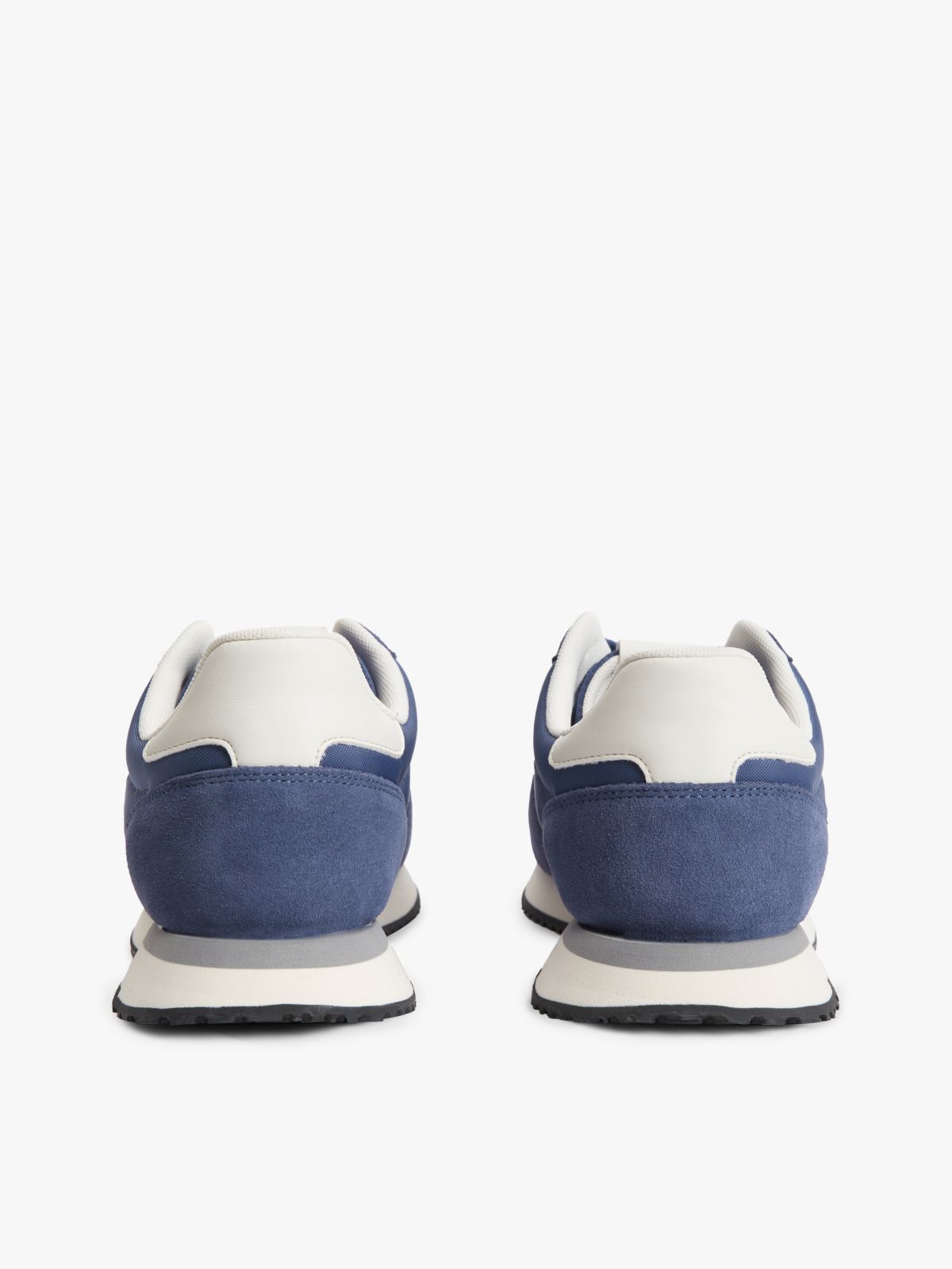 Suede Mixed Texture Trainers — Blue