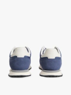Suede Mixed Texture Trainers — Blue 4