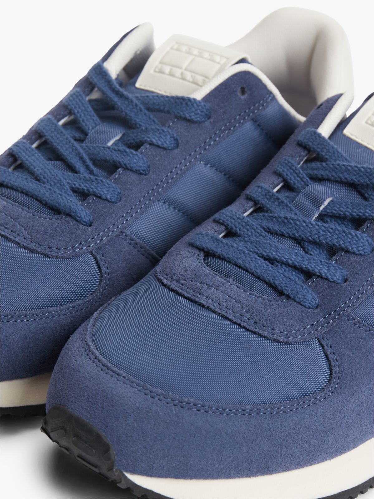 Suede Mixed Texture Trainers — Blue