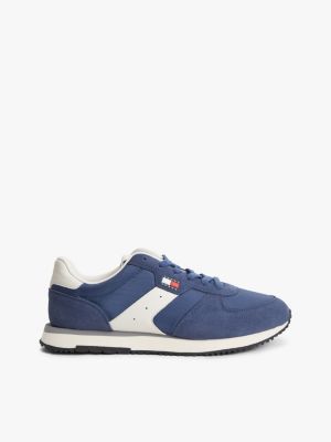 blue sneaker aus wildleder mit strukturmix für herren - tommy jeans