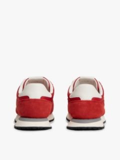 Suede Mixed Texture Trainers — Red 4