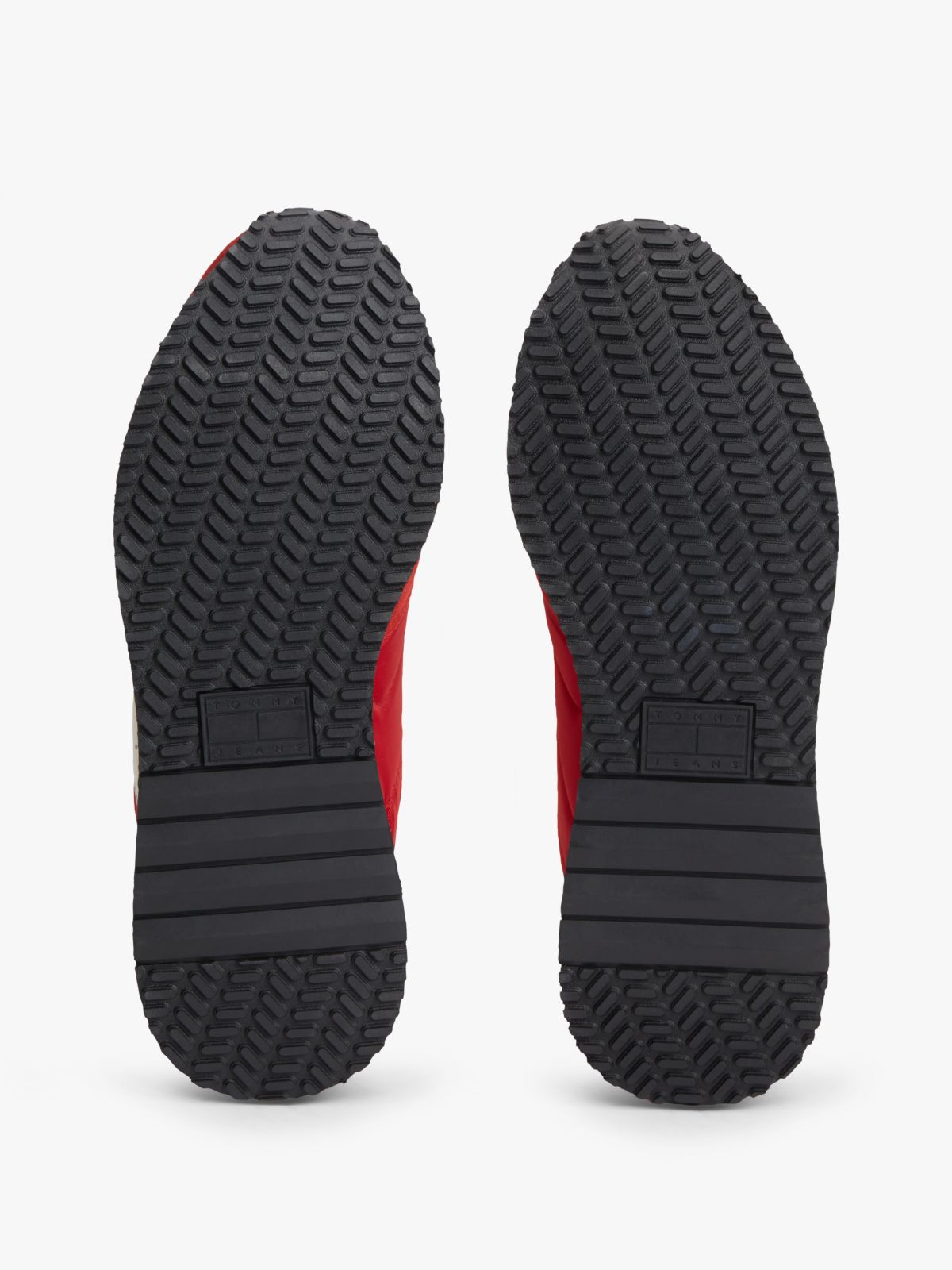 Suede Mixed Texture Trainers — Red