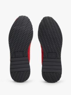 Suede Mixed Texture Trainers — Red 5